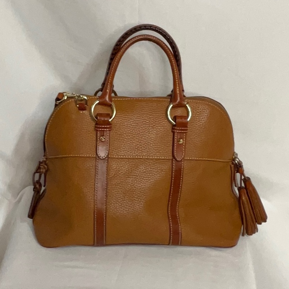 Dooney & Bourke Aubrey Pebble Leather Satchel / Shoulder Bag & Wallet, Caramel - Picture 11 of 16